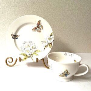 Anthropologie Butterfly Study Mug & Salad / Dessert Plate ( New )